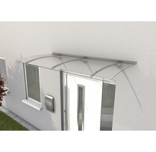 Türvordach aus transparentem Material über einer Haustür