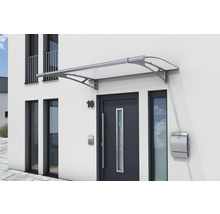 Haustürvordach aus Metall und Kunststoff am Hauseingang