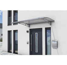 Haustürvordach aus Metall und Kunststoff am Hauseingang
