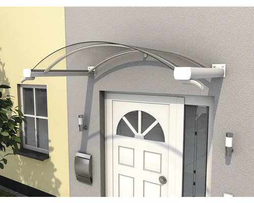 Vordach aus Glas über einer Haustür