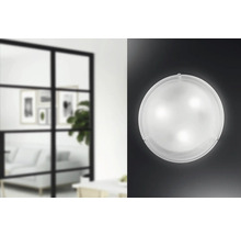 Runde Deckenleuchte aus Glas mit Metallhalterung