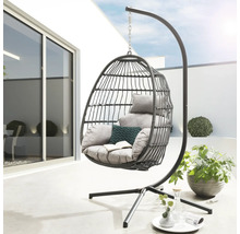 Hängesessel mit Korb und Metallgestell für den Außenbereich