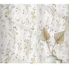 Tapete mit gelben Blumenmuster