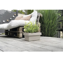 Pflanzkasten mit Kräutern im Gartenbereich mit Palettenmöbeln