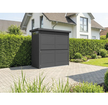 Metall Geräteschrank mit vier Türen im Garten