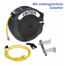 Ebinger Druckluft-Schlauchaufroller mit Zubehör