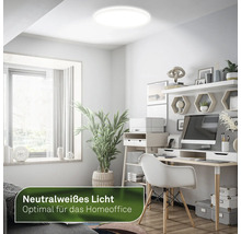 Büroraum mit weißer Deckenleuchte für neutralweißes Licht