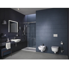 Modernes Badezimmer mit Dusche, Waschbecken, Bidet und Toilette