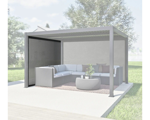 Pergola mit Outdoor-Lounge-Möbeln auf einer Terrasse