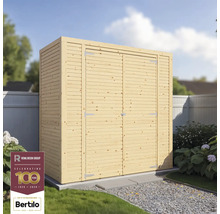 Gartenschrank aus Holz mit Doppeltür im Garten