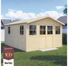 Gartenschuppen aus Holz mit Fenstern und Doppeltür