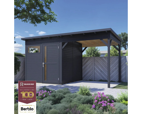 Gartenhaus mit Überdachung aus Holz