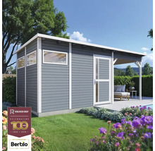 Gartenhaus mit Terrasse und Fenstern