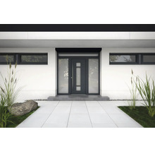 Moderne Haustür mit Seitenteilen und geradlinigem Design