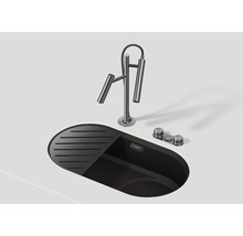 Spüle mit Abtropffläche, Armatur und Bedienknöpfen