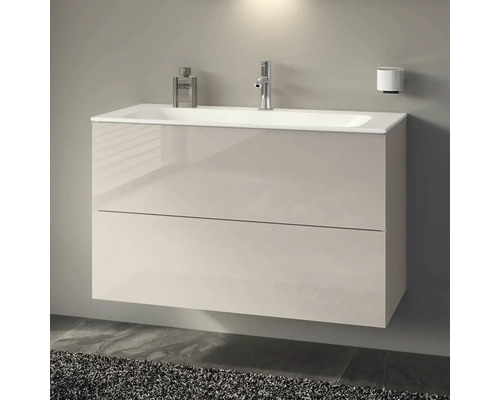 Waschtisch mit zwei Schubladen, Armatur und Seifenspender