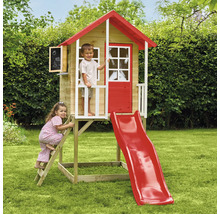 Kinderspielhaus mit Rutsche und Leiter im Garten