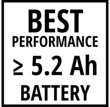 Symbol für beste Leistung mit Batterie größer gleich 5,2 Amperestunden