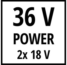 36 Volt Power 2x 18 Volt Kennzeichnung