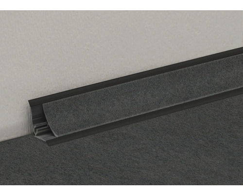 Sockelleiste aus Kunststoff mit Filzdichtung