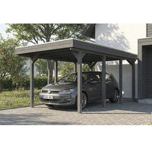 Auto unter einem Carport aus Holz