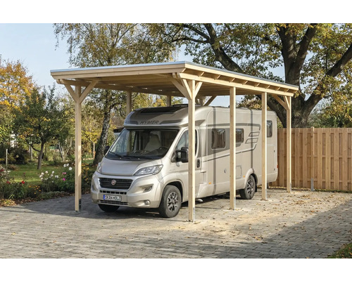 Wohnmobil Carport aus Holz mit Stellplatz für ein Wohnmobil