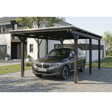 Auto unter einem Carport aus Holz