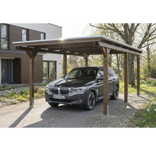 Auto unter einem Carport aus Holz