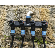 Gartenbewässerung Verteiler mit vier Anschlüssen