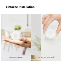 Imou Smart Button mit kompaktem Design für einfache Installation, gezeigt in einer Hand.