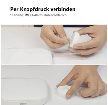 Verbindung eines runden IMOU Sensors mit dem IMOU Alarm Hub per Tastendruck.