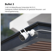 Imou Bullet 3 Überwachungskamera für außen, 3 Megapixel 2K Auflösung, Wi-Fi 6, Nachtsicht und Erkennung durch künstliche Intelligenz.