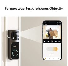 Imou smarte Türklingel mit ferngesteuertem, drehbarem Objektiv, Steuerung über eine Smartphone-App.