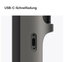 Nahaufnahme eines Produkts mit USB-C-Anschluss für Schnellladung.