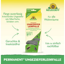Neudorff Permanent Ungeziefer Leimfalle, insektizidfreie Klebefalle für Silberfische und Schaben, geruchlos und nachfüllbar. Neudorff Logo.