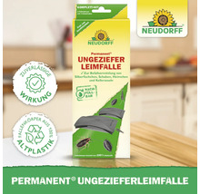 Neudorff Permanent Ungeziefer Leimfalle Komplett-Set, insektizidfrei, Gehäuse aus 100 Prozent Altplastik, nachfüllbar. Neudorff Logo.