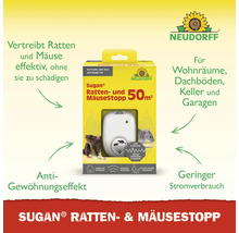 Neudorff Sugan Ratten- und Mäusestopp, Ultraschall-Abwehrgerät für Innenräume bis 50 Quadratmeter, sicher für Kinder und Haustiere.