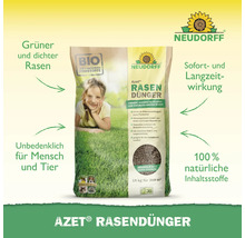 Neudorff Azet Rasendünger, 18 Kilogramm, organischer Dünger für dichten grünen Rasen, unbedenklich für Mensch und Tier.