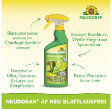 Neudorff Logo. Neudosan AF Neu Blattlausfrei Sprühflasche bekämpft Schädlinge an Obst und Gemüse. Keine Wartezeit bis Ernte. Überkopf sprühen.