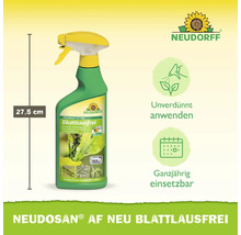 Sprühflasche Neudorff Neudosan AF Neu Blattlausfrei, 27,5 Zentimeter Höhe. Unverdünnt und ganzjährig einsetzbar. Neudorff Logo.