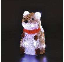 Sitzendes LED-Eichhörnchen aus Acryl mit Schal, beleuchtet.