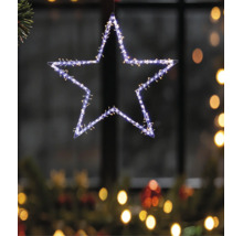 Hängender LED-Stern für die Weihnachtsdekoration mit kaltweißen und warmweißen Lichtern.