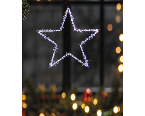 Hängender LED-Stern für die Weihnachtsdekoration mit kaltweißen und warmweißen Lichtern.