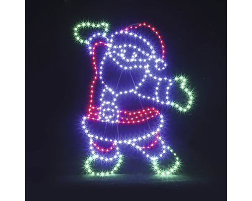 LED-Lichtsilhouette in Form eines Weihnachtsmanns für den Außenbereich.