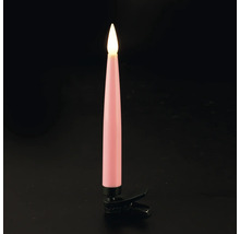 LED-Christbaumkerze mit Clip, rosa