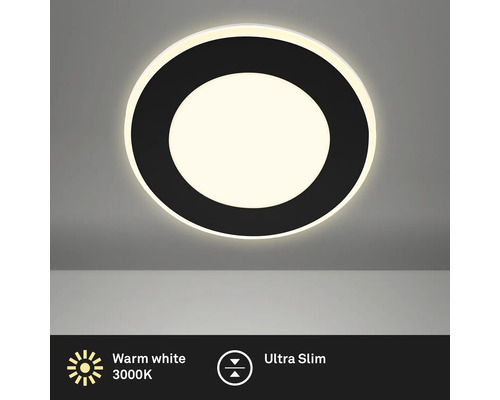 Runde LED Deckenleuchte mit warmweißem Licht 3000 Kelvin und ultraflachem Design.