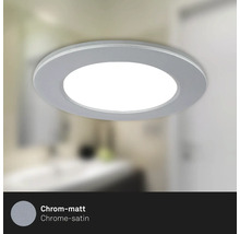 Runde LED Einbauleuchte in mattem Chrom für den Innenbereich
