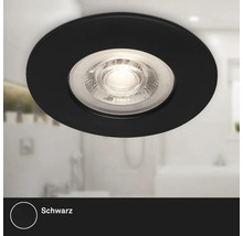Runder LED Einbaustrahler zur Deckenmontage in modernem Design fuer eine direkte und gezielte Beleuchtung in Innenraeumen.