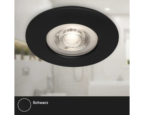 Runder LED Einbaustrahler zur Deckenmontage in modernem Design fuer eine direkte und gezielte Beleuchtung in Innenraeumen.