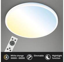 Runde LED-Deckenleuchte mit Fernbedienung, dimmbar, Farbtemperatur einstellbar von 3000 bis 6500 Kelvin, mit Nachtlichtfunktion.